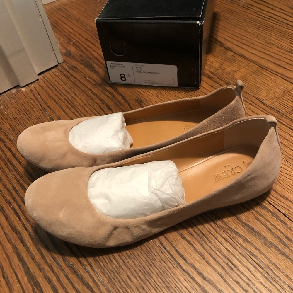 J. Crew Anya Ballet Flats - suede - 8.5